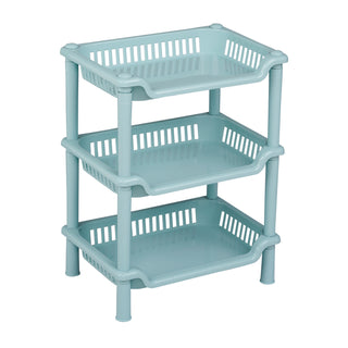 3-Layer Plastic Kitchen Storage Basket Rack