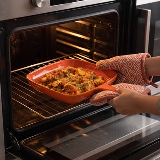 Ceramic Serving Platter with Handle Microwave & Dishwasher Safe