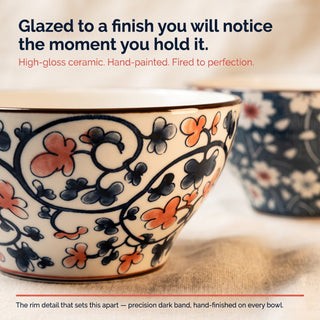 Garden Bloom Ceramic Bowl Set for Kitchen & Dining Microwave Safe