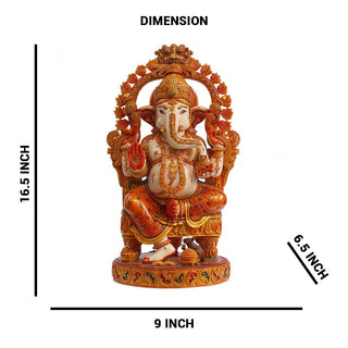 Lord Ganesha south indian treditional idol made of Soft stone - 9 x 6.5 x 16 Inch , 6 Kg