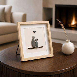 My Person, My Pup — Handcrafted Pebble Art Frame