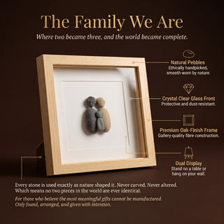 The Family We Are - Handcrafted Pebble Art Frame