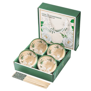 Bloom Rose Ceramic Bowl Set for Kitchen & Dining Microwave Safe