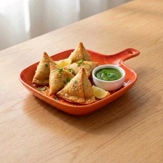 Ceramic Serving Platter with Handle Microwave & Dishwasher Safe