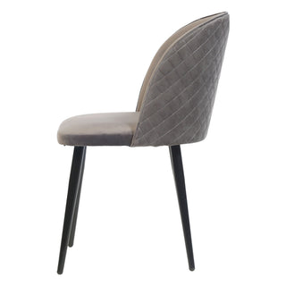 Grace Velvet Dining Chair with Metal Legs- Grey