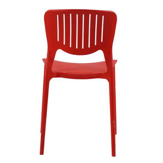 Rio Molded Plastic Shell Armless Hollow Out Chair  - Red