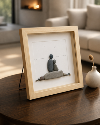Beside You, Always — Handcrafted Natural Pebble Art Frame