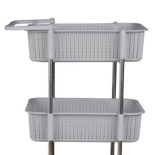 3 Tier Laundry Basket Trolley With Wheels & Handle