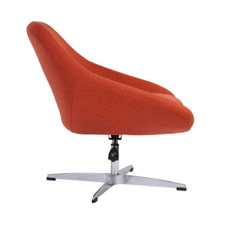 Eva Revolving Fabric Upholstered Lounge Chair with Aluminium Base - Orange Chair urbancart