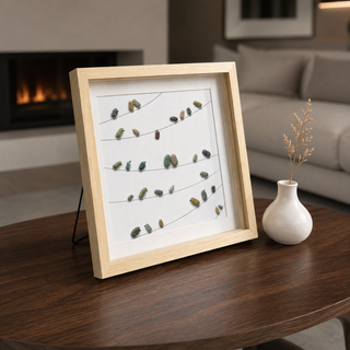 Kindred Wings – Handcrafted Natural Pebble Art Frame