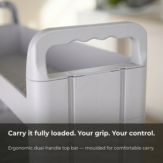 Plastic Rolling Storage Trolley - Grey