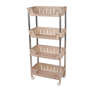 Metal Rod Storage Trolley - Beige