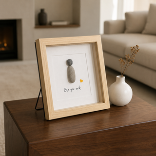 Bro You Rock - Handcrafted Natural Pebble Art Frame