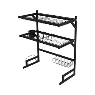 Over-Sink Dish Drying Rack Stainless Steel 2 Tier - Black