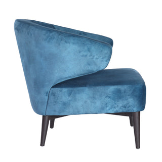 Roma Velvet Upholstered Lounge Chair - Blue Chair urbancart