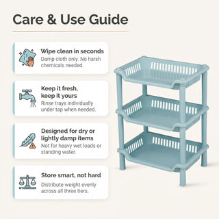3-Layer Plastic Kitchen Storage Basket Rack