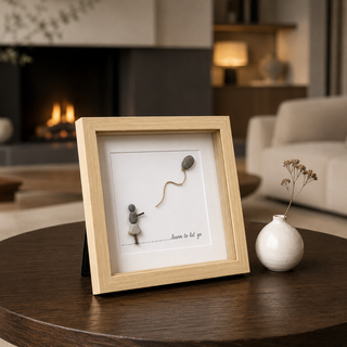 The Letting Go - Handcrafted Pebble Art Frame