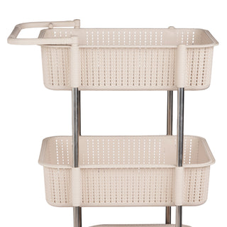3 Tier Laundry Basket Trolley With Wheels & Handle