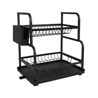 Dish Drainer Drying Rack Carbon Steel 2 Tier – Black