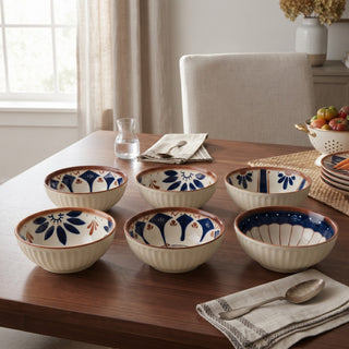 Spring Blossom Ceramic Bowl Set for Kitchen & Dining Microwave Safe