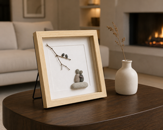 Beside You, Always — Handcrafted Natural Pebble Art Frame