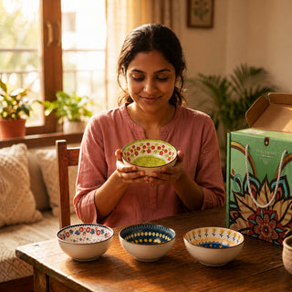 Classic Floral Ceramic Bowl Set - Feature Infographic - Epicasa