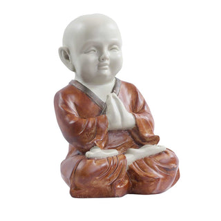 Lord Namaste Monk Sitting Made of Marble Dust - 2.5 x 3.8 x 11 Inch, 1 Kg