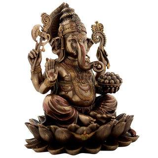 Lord Ganesha Idol made of Bronze Composite - 9.5 x 9.5 x 12 Inch, 2.9 Kg