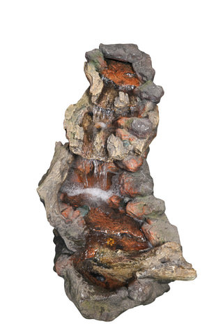 Natural Rock & Log Cascade Fountain