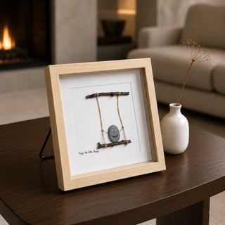 The Joy of Just This | Handcrafted Pebble Art Frame