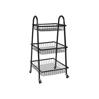 Storage Rack Trolley Metal  3 Tier – Black