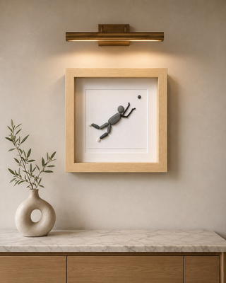 The Leap of Glory Handcrafted Pebble Art Frame