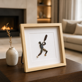 The Perfect Innings — Handcrafted Cricket Pebble Art Frame