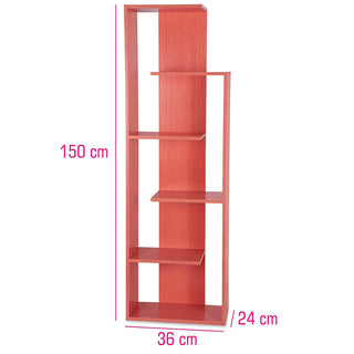 Wooden Wallshelf Book Organizer Rack - Red