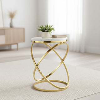SOLITAIRE Side Table With Marble Top.