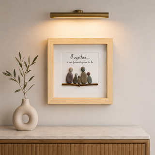 Our Favourite Place — Handcrafted Family of Five Pebble Art Frame
