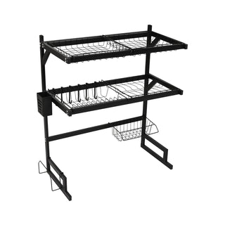 Over-Sink Dish Drying Rack Stainless Steel 2 Tier - Black