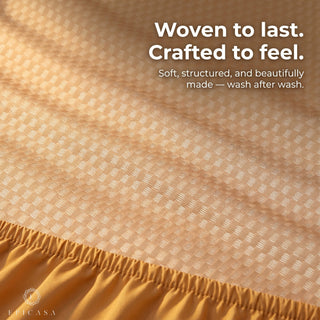Epicasa 100% Waterproof Mattress Protector | 250 GSM Premium Jacquard Weave | Noiseless & Breathable Fitted Bed Protector | Hypoallergenic | Blocks Dust Mites & Allergens | 360° Elasticated fit | Machine Washable | Made in India | Classic Beige