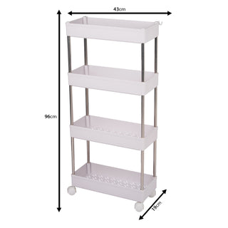 Slim Metal Storage Rack - White