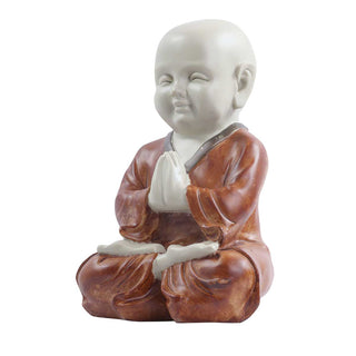 Lord Namaste Monk Sitting Made of Marble Dust - 2.5 x 3.8 x 11 Inch, 1 Kg