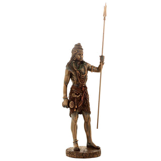 Lord Shiva Standing Statue with Trishul - 6.5 x 6.5 x 21 Inch, 2 Kg