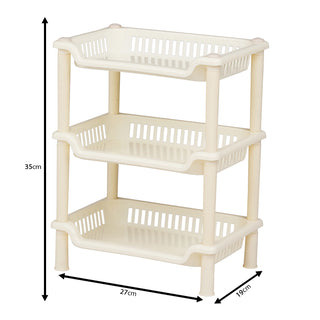 3-Layer Plastic Kitchen Storage Basket Rack