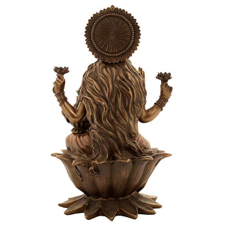 Lord Laxmi Sitting With lotus made of Bronze Composite - 8 x 7.5 x 12.5 Inch, 1.7 Kg