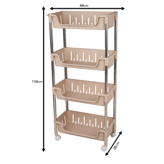 Metal Rod Storage Trolley - Beige