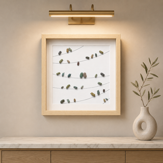 Kindred Wings – Handcrafted Natural Pebble Art Frame
