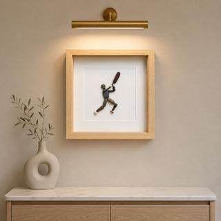The Perfect Innings — Handcrafted Cricket Pebble Art Frame