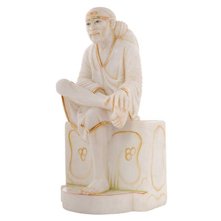 Lord Sai Baba Sitting Asana made of Marble - 11 x 8.5 x 20 inch, 27 kg