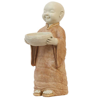 Lord Monk With Pot Made of Marble Dust - 10 x 8.5 x 26 Inch, 14.1 Kg