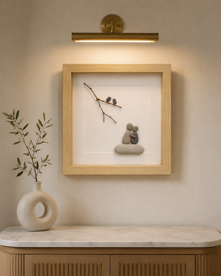 Beside You, Always — Handcrafted Natural Pebble Art Frame