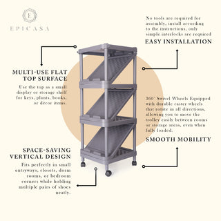 4-Tier Shoe Rack Organizer 7-Pair Capacity